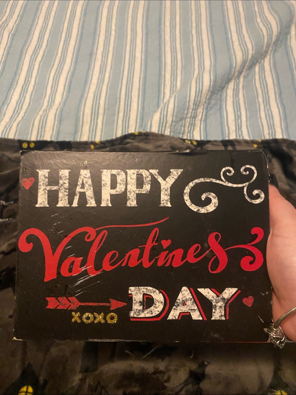 Happy Valentine’s Day Decorative Plaque - Red and Black